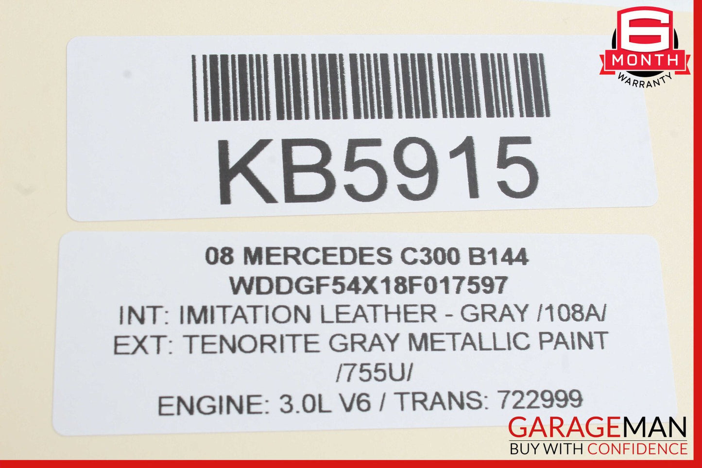 08-11 Mercedes W204 C300 C250 Interior Rear View Mirror Black OEM