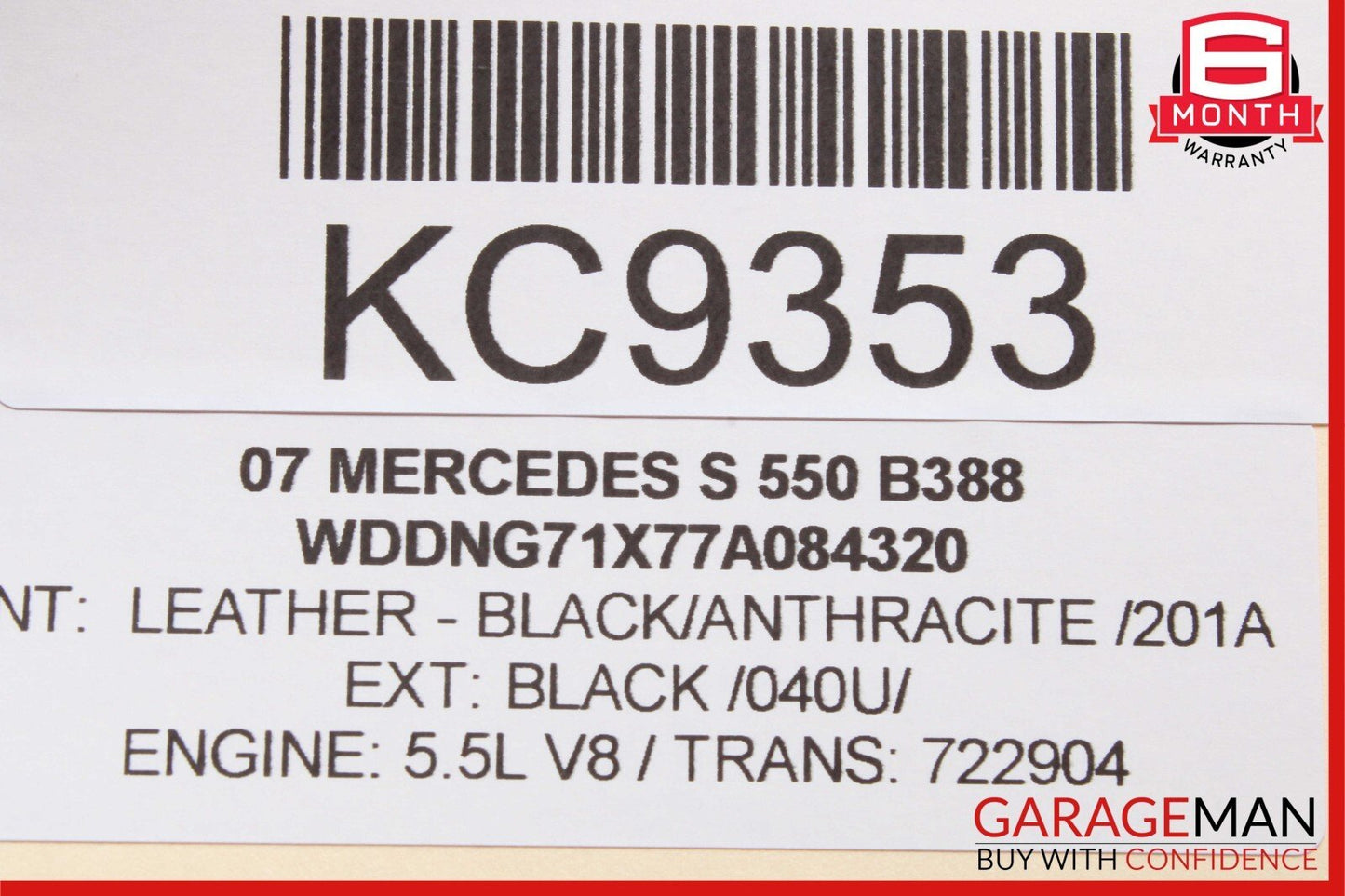 07-13 Mercedes W221 S550 Rear Left Driver Side Exterior Door Handle Keyless Go