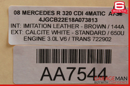 07-12 Mercedes W251 R320 GL450 2nd Row Seat Headrest Screen Monitor Display OEM