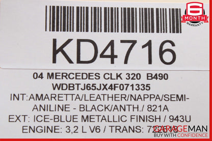 03-09 Mercedes W209 CLK320 SL500 Driver 4 Spoke Steering Wheel Leather Black OEM