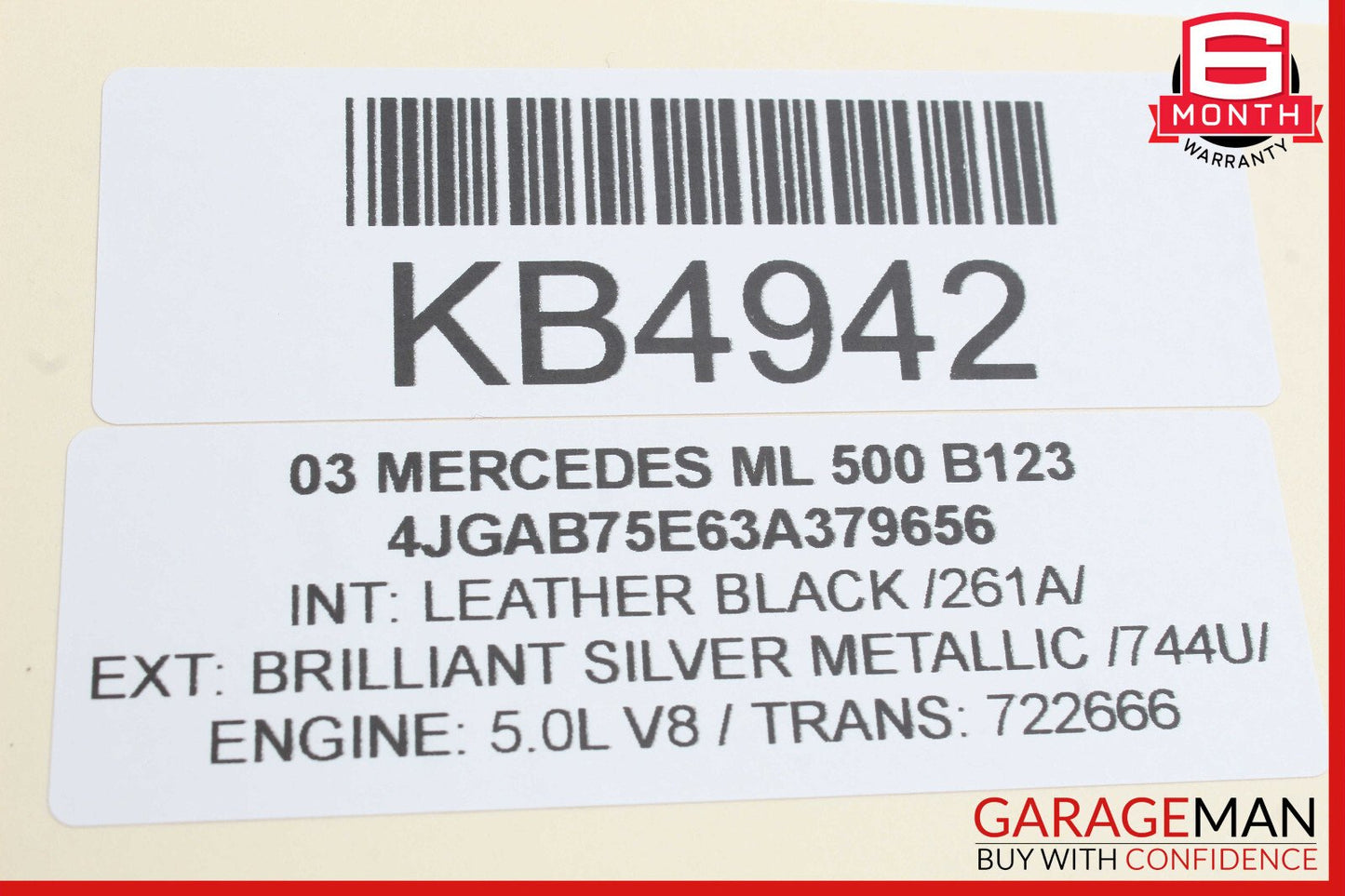 98-05 Mercedes W163 ML500 Front Right or Left Seat Headrest Head Rest OEM