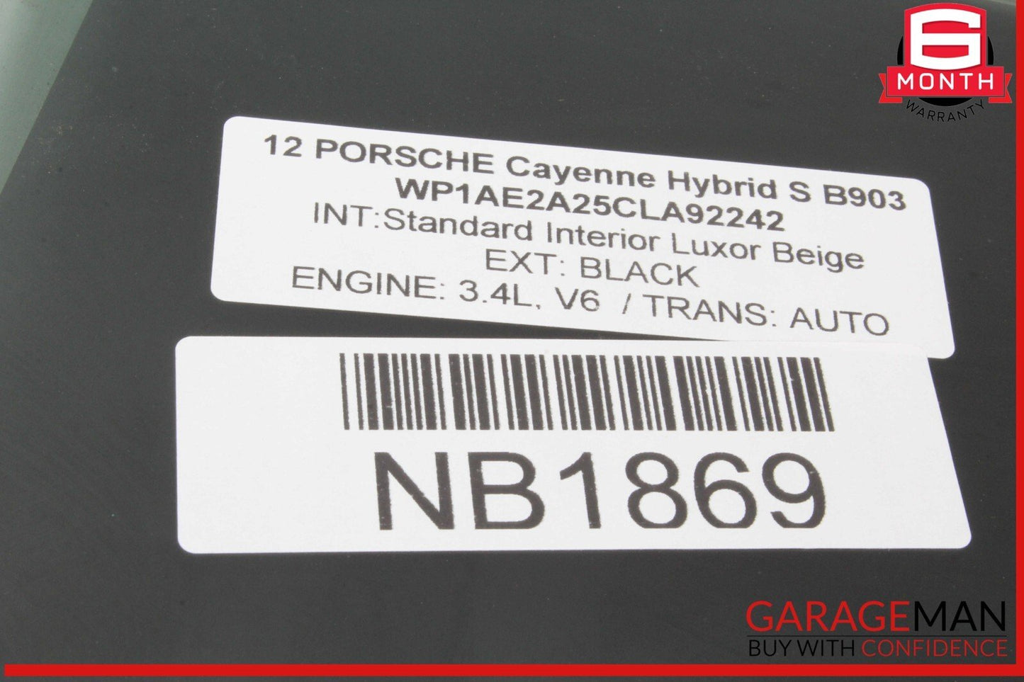 11-18 Porsche Cayenne 958 Hybrid S Rear Left Driver Side Door Window Glass OEM