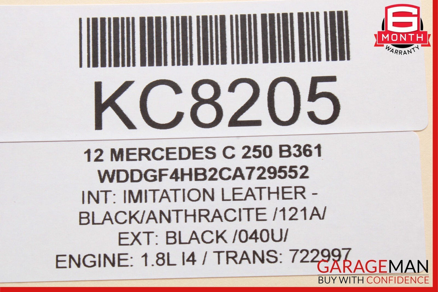 Mercedes W204 C250 C350 E350 Coupe Right Side Sun Visor Shade Sunvisor Black