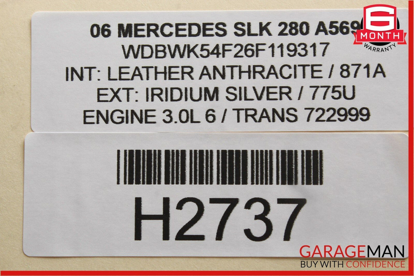 05-11 Mercedes R171 SLK280 Front Left Driver Side Lower Control Arm OEM