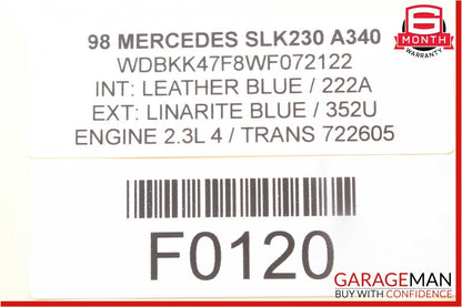 97-04 Mercedes R170 SLK230 MAF Mass Air Flow Sensor Meter 0000940948 OEM