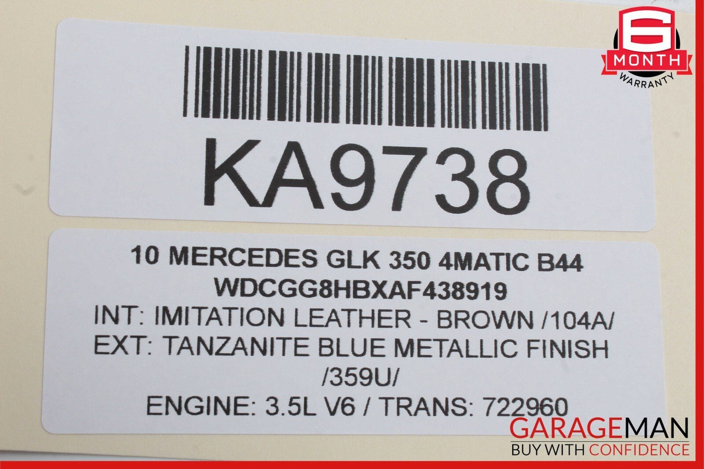 08-16 Mercedes X204 GLK350 C300 C250 Rear Right Door Window Regulator Motor OEM