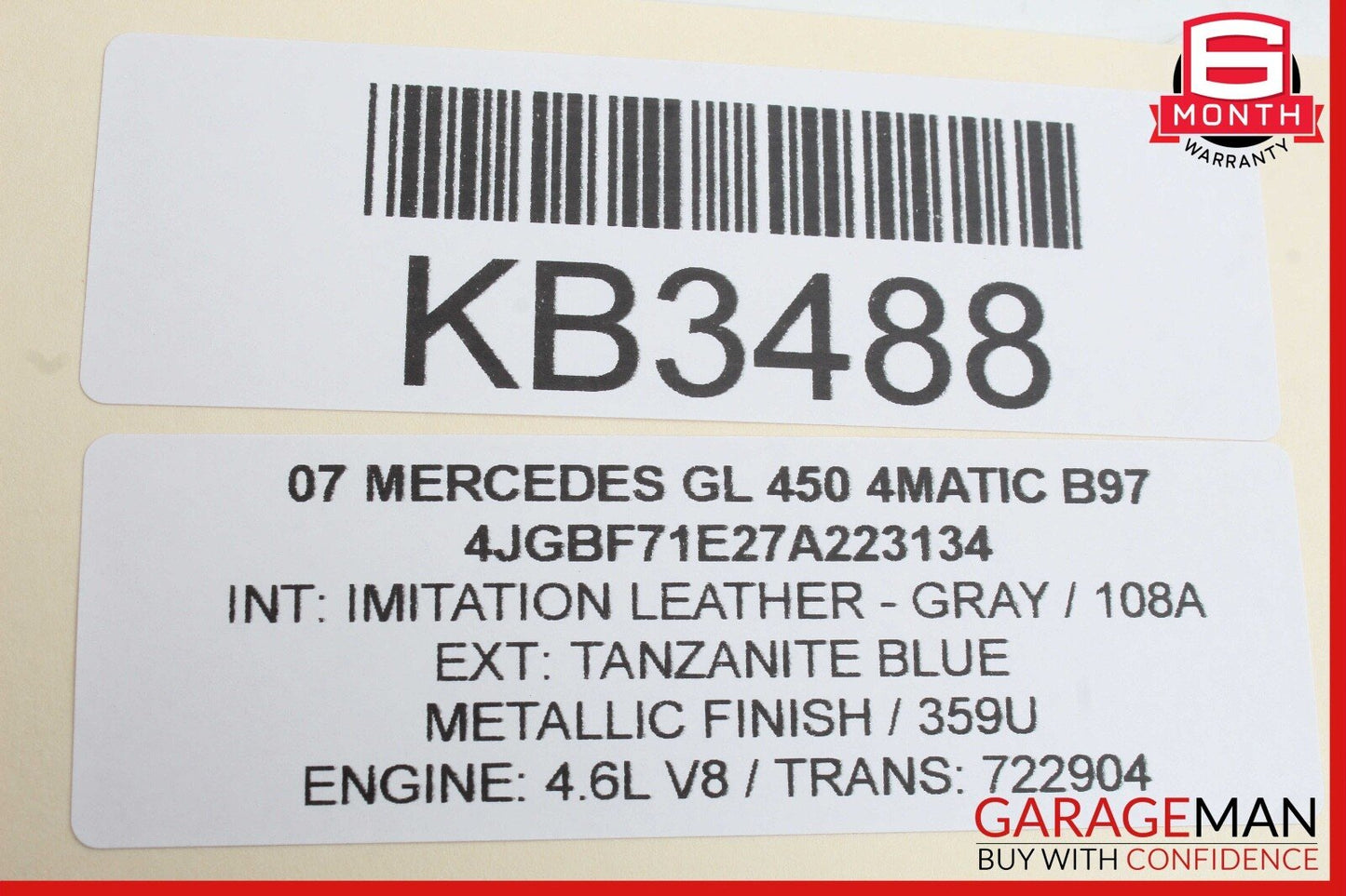 06-12 Mercedes X164 GL450 4Matic Front Right Side Exterior Door Handle Black OEM