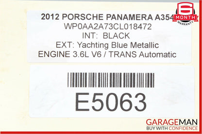 10-15 Porsche Panamera 970 3.6L Right Side Engine Cylinder Head Valve Cover OEM