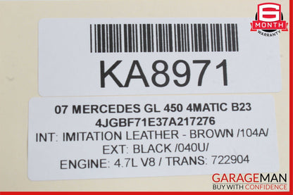 06-08 Mercedes W251 R350 ML500 GL450 Driver Steering Wheel Airbag Brown OEM