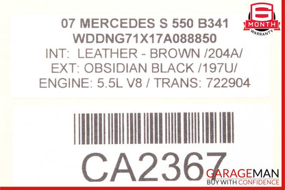 07-13 Mercedes W221 S550 S63 AMG Front Right Keyless Go Exterior Door Handle OEM