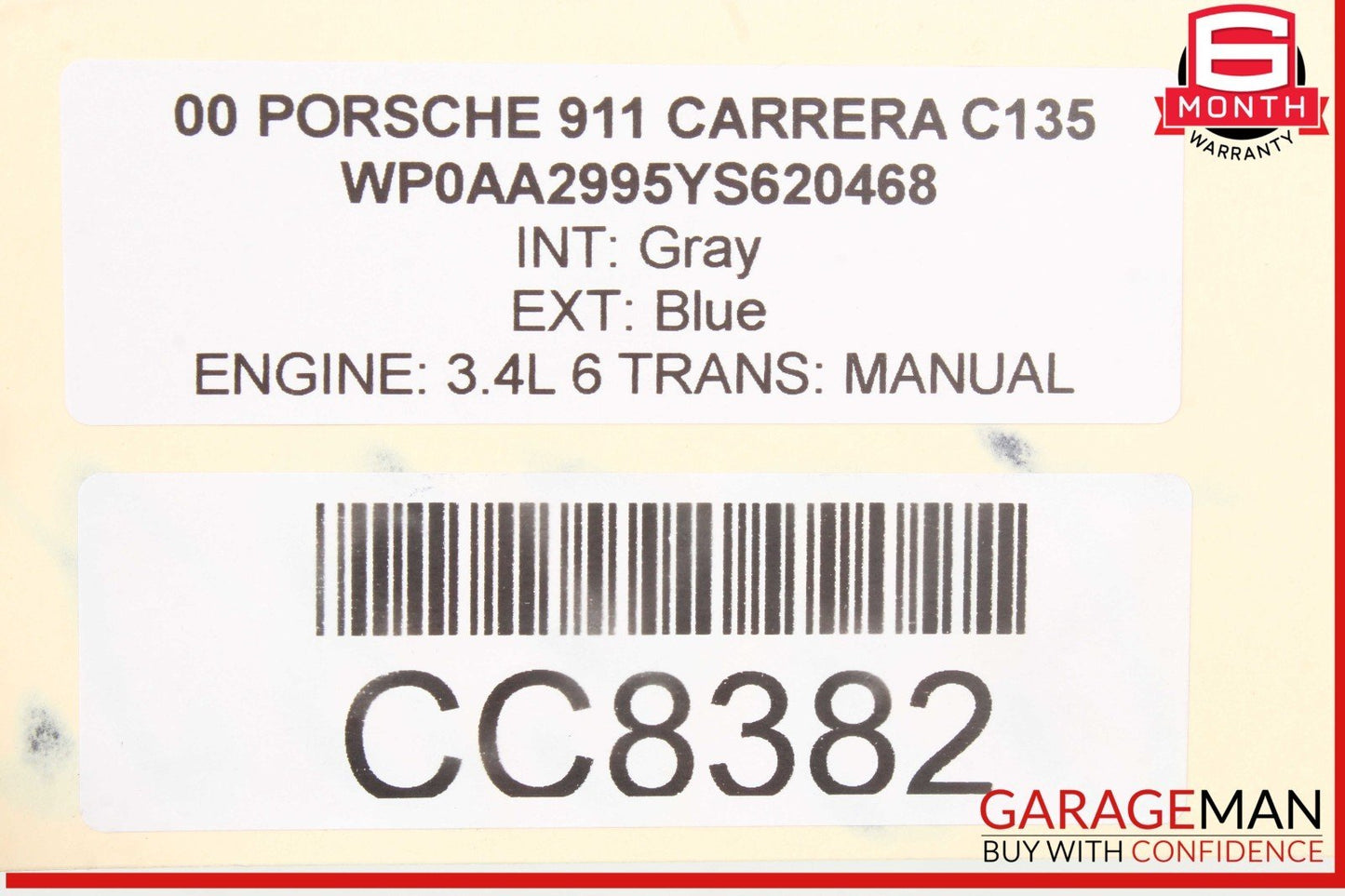 99-05 Porsche Carrera 911 996 Rear Left Driver Side Top Upper Seat Cushion OEM