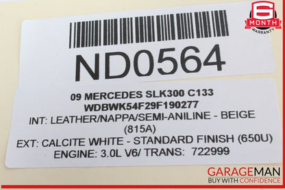 05-11 Mercedes R171 SLK300 Front Left Side Door Window Regulator Motor OEM