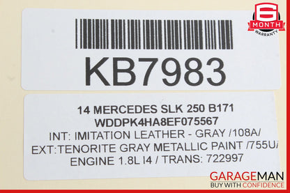12-20 Mercedes R172 SLK250 Convertible Top Right C Pillar Brace Support OEM