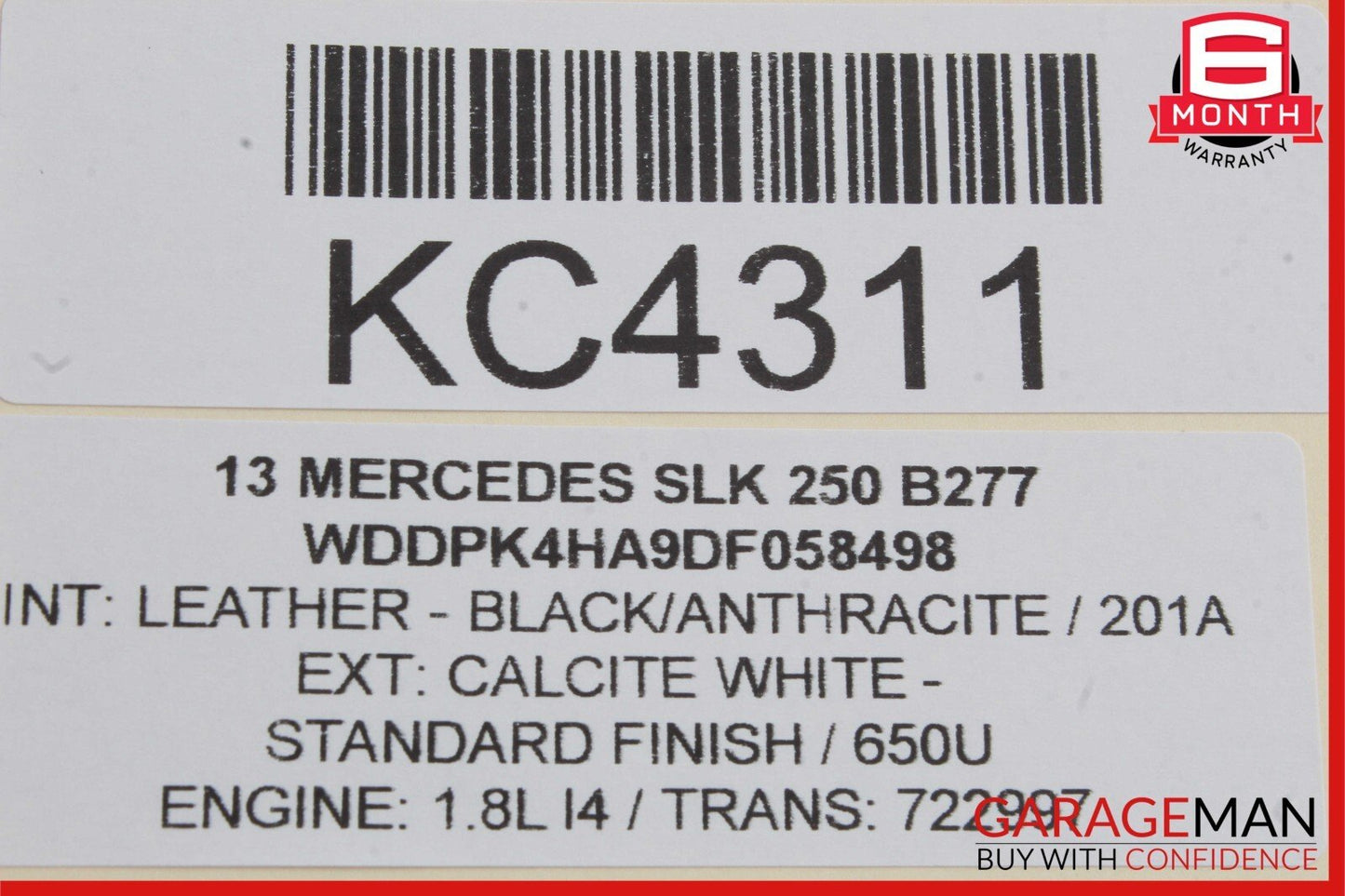 10-20 Mercedes R172 SLK250 Front Left Window Regulator Motor 2078200542 OEM