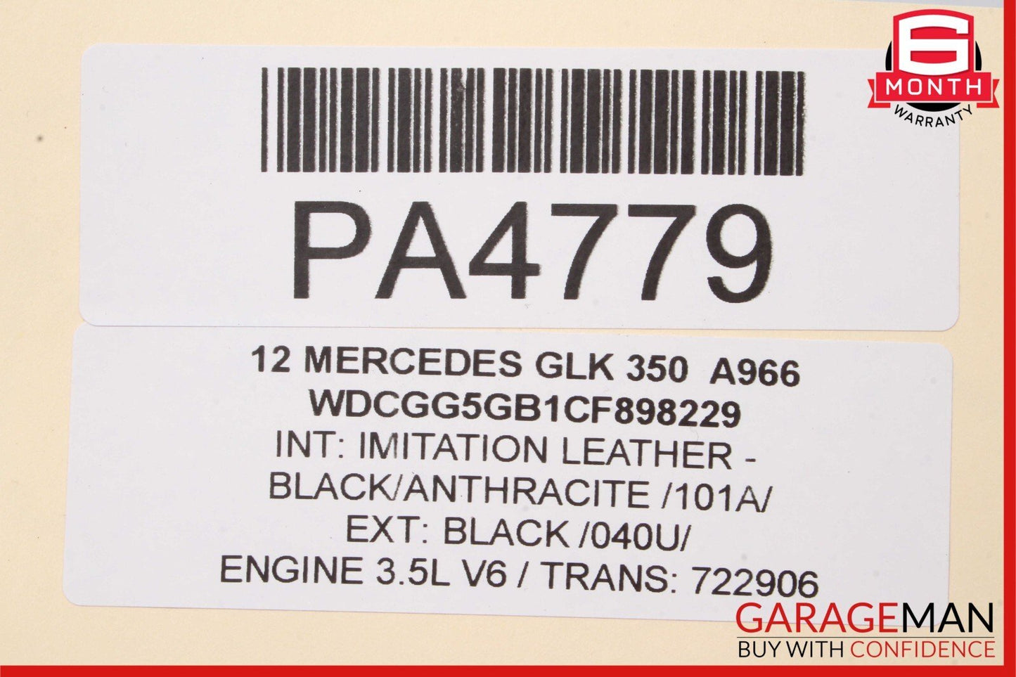 10-12 Mercedes X204 GLK350 3.5L M272 Engine Motor Block Assembly 140k