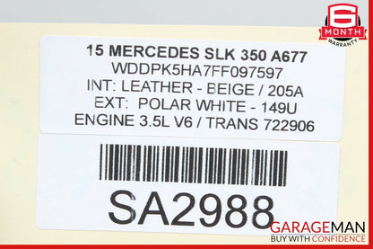 12-16 Mercedes R172 SLK350 Front Left Side A Pillar Trim Cover Panel Black