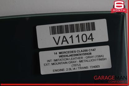 14-18 Mercedes W117 CLA250 Rear Left Driver Side Door Window Glass OEM