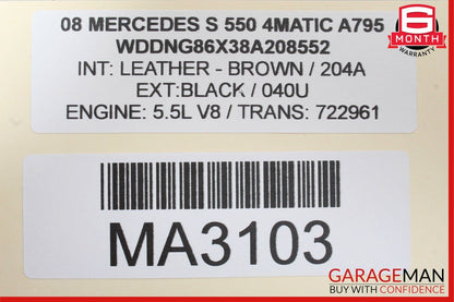 07-13 Mercedes W221 S550 CL550 Front Right Side Sun Visor Sunvisor Shade Cover