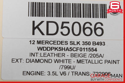 12-20 Mercedes R172 SLK250 SLK350 Right Seat Belt Seatbelt Retractor OEM