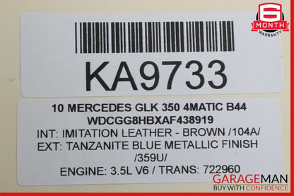 10-15 Mercedes X204 GLK250 GLK350 Front Right Side Top Upper Seat Cushion Brown