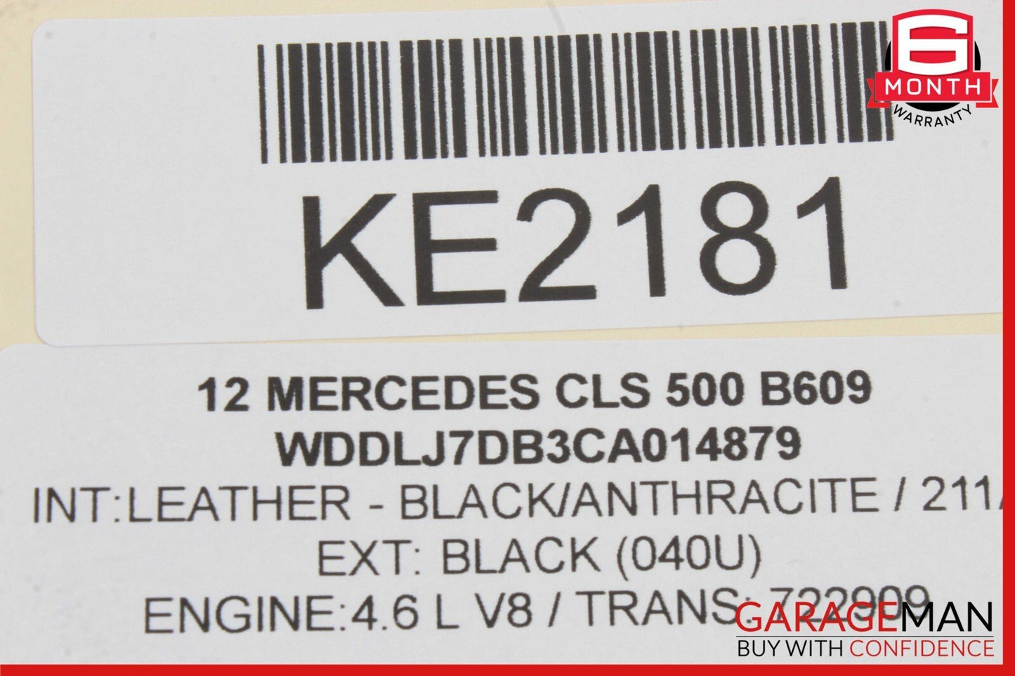 12-14 Mercedes W218 CLS550 Rear Left Side Interior Door Panel Cover Assy Black