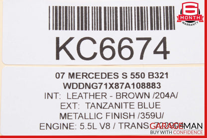 07-09 Mercedes W221 S450 S550 Individual Rear Seats Control Controller Module