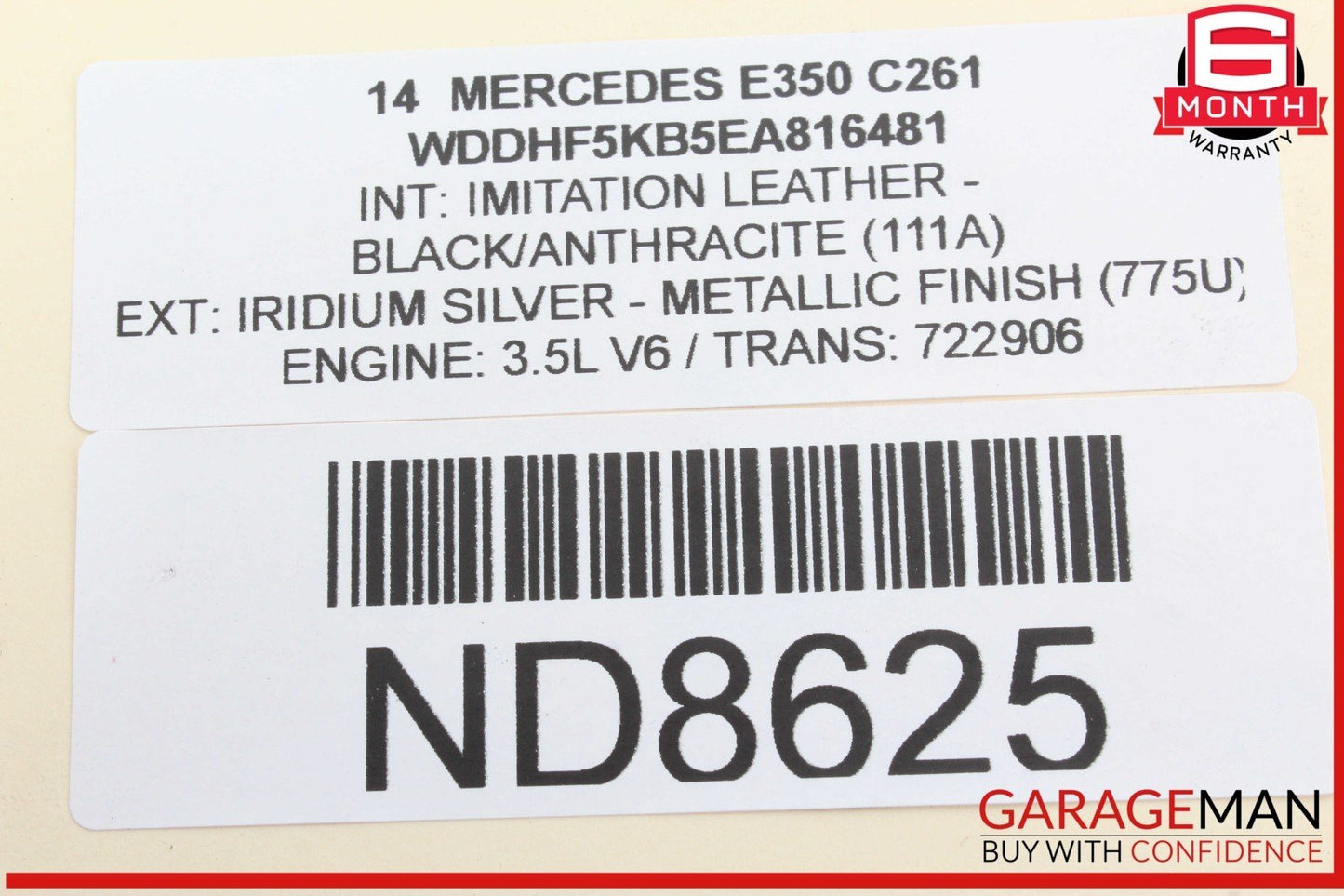 14-16 Mercedes W212 E350 E250 E550 Rear Right Side Inner Tail Light Lamp OEM