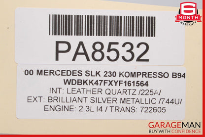 97-04 Mercedes R170 SLK230 Hard Top Convertible Folding Roof Panel Silver