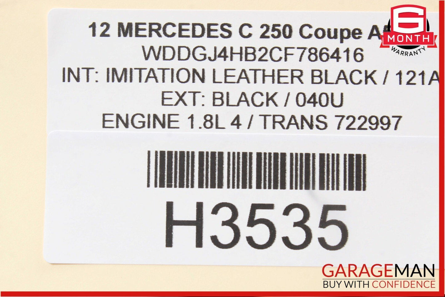 12-14 Mercedes W204 C250 C350 Rear Left Driver Side Taillight Tail Light Lamp