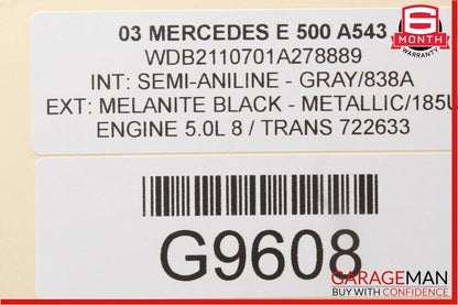 03-09 Mercedes W211 E500 E550 Front Right Side Door Window Regulator Motor OEM