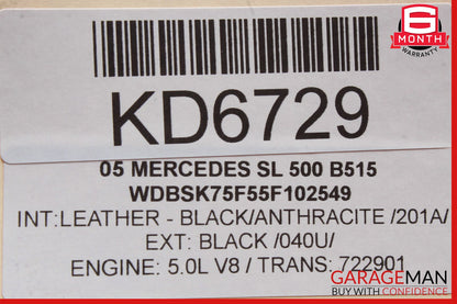 03-12 Mercedes R230 SL500 SL55 AMG Door Control Module Right Side OEM
