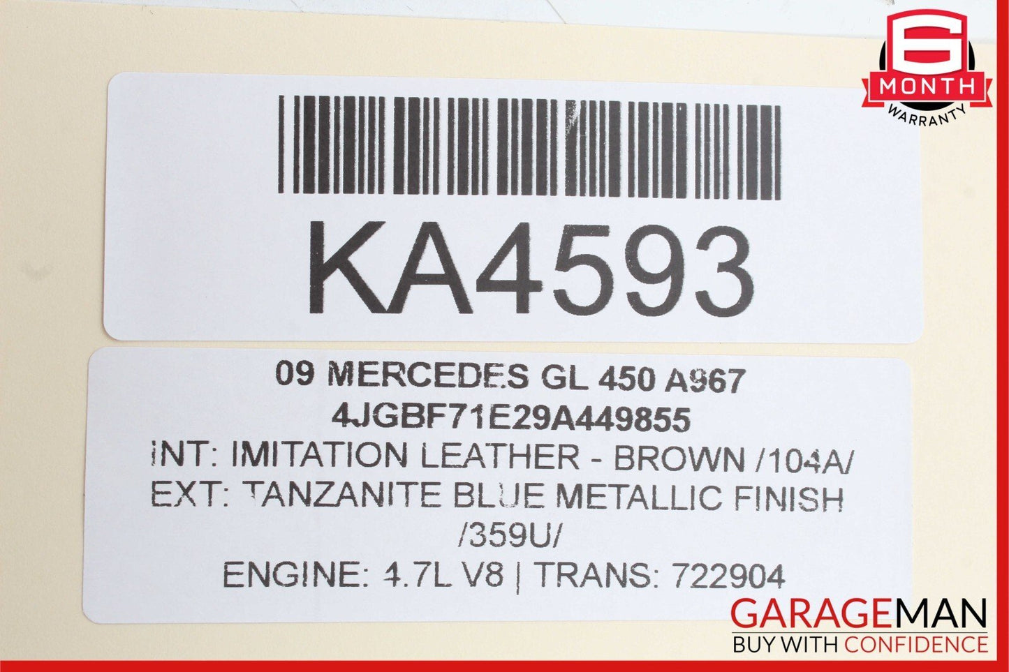 06-13 Mercedes X164 GL450 ML550 Front Right Exterior Door Handle Keyless Go OEM