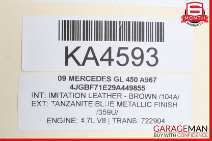 06-13 Mercedes X164 GL450 ML550 Front Right Exterior Door Handle Keyless Go OEM