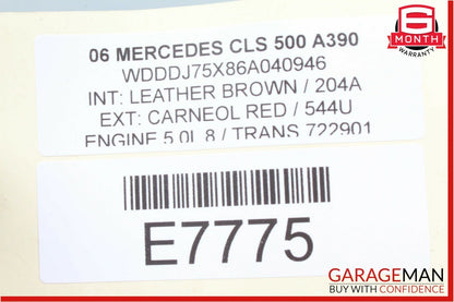 06-11 Mercedes W219 CLS550 CLS500 Rear Right Side Door Window Regulator Motor