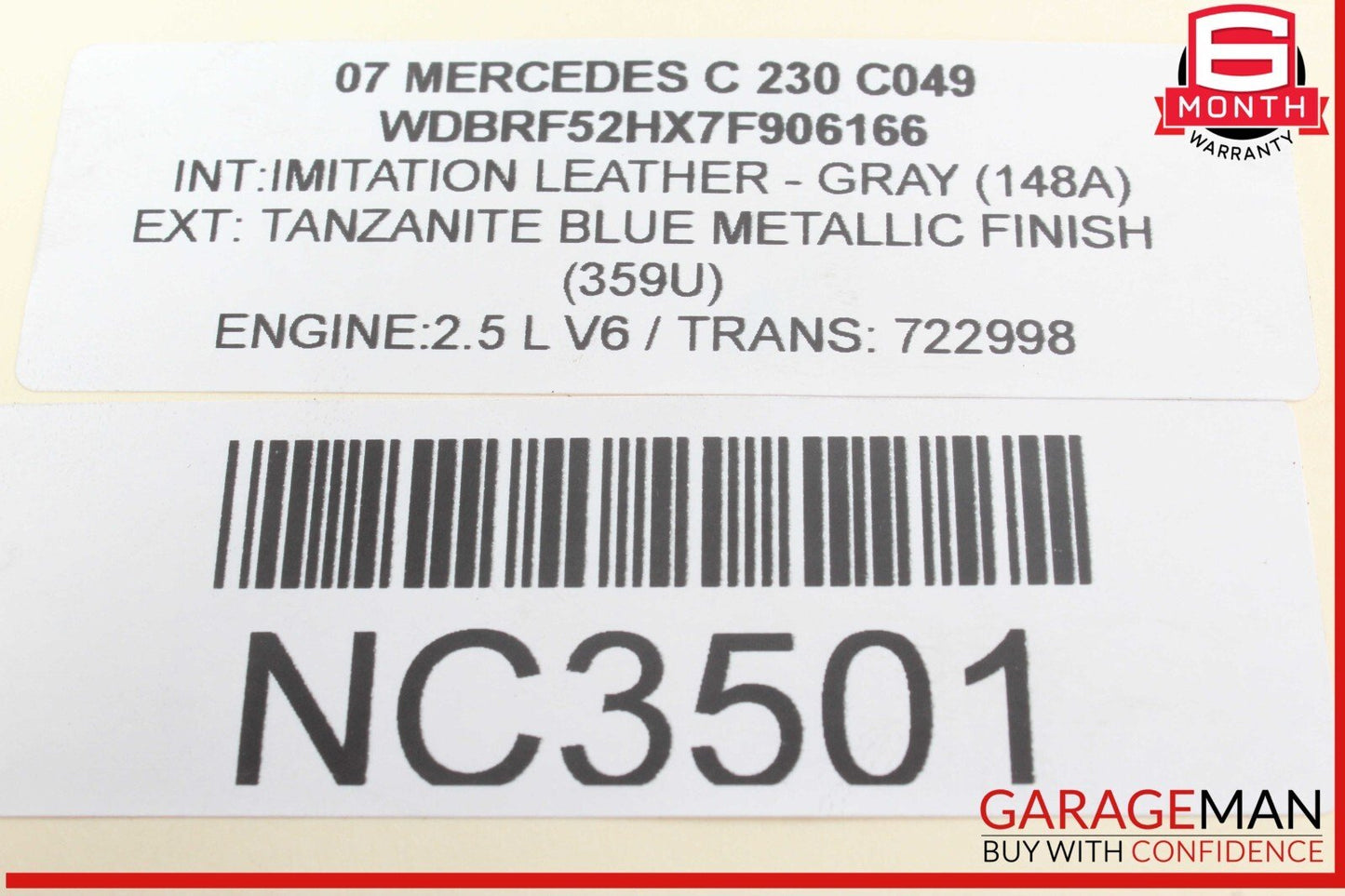 05-12 Mercedes W203 C230 Right Side Engine Camshaft Cam Shaft Intake OEM