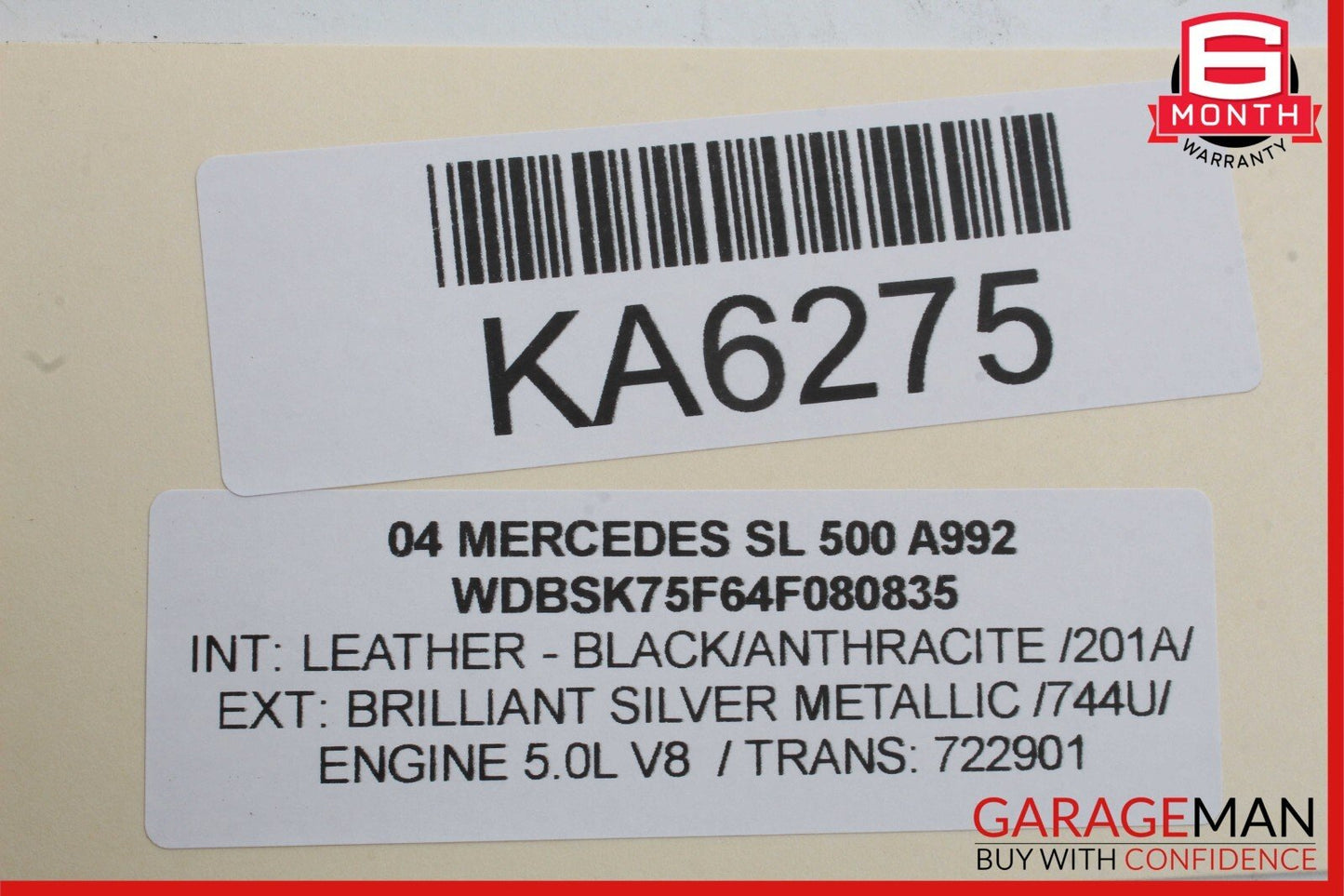 03-11 Mercedes R230 SL500 SL65 AMG Convertible Lock Pawl Cylinder OEM