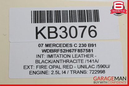 05-07 Mercedes W203 C230 C280 C320 Rear Right Side Exterior Door Handle Red OEM