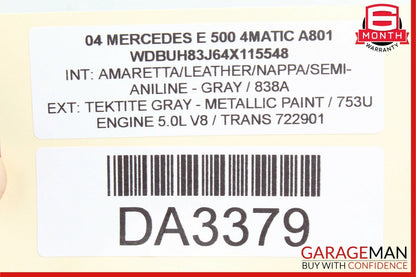 03-06 Mercedes W211 E500 Rear Right Door Control Module 2118201626 OEM