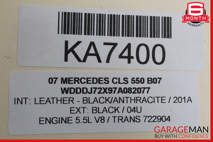 06-11 Mercedes W219 CLS550 CLS500 CLS63 Interior Rear View Mirror Gray OEM