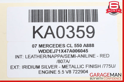 07-10 Mercedes W221 S550 S600 CL550 Keyless Go Control Module Unit