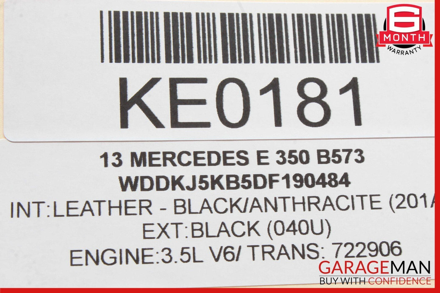 08-17 Mercedes W207 E350 GLK250 Center Console Ashtray Ash Tray Rear Black OEM