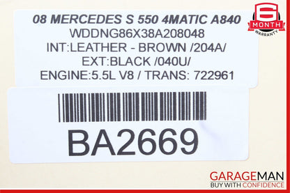 07-13 Mercedes W221 S550 S400 Rear Right Side Door Window Regulator Motor Unit