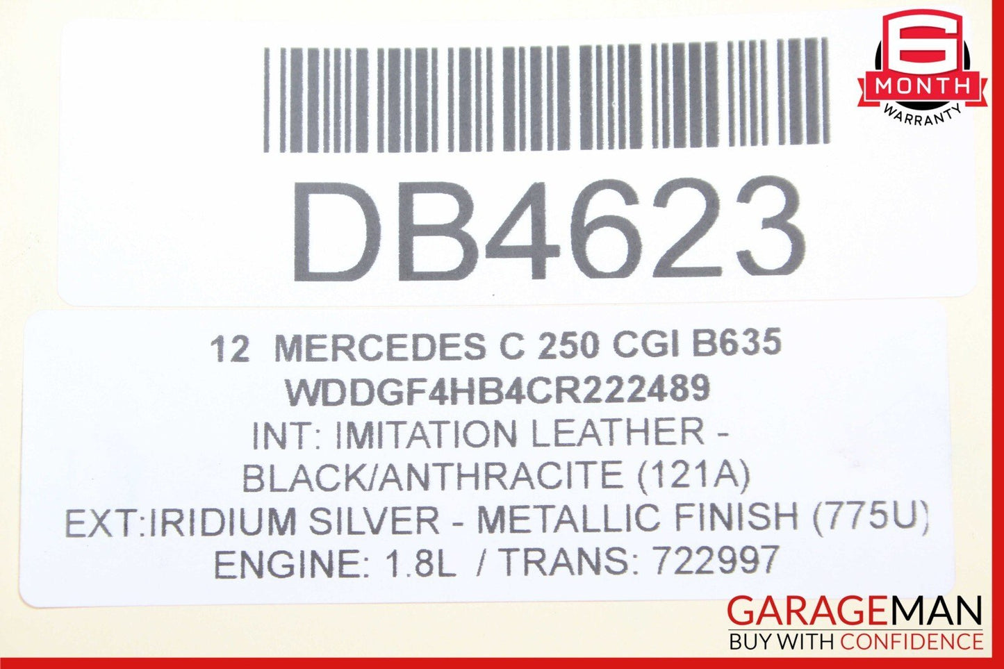 12-15 Mercedes W204 C250 SLK250 M271 Intercooler Air Cooler Radiator Shroud Assy