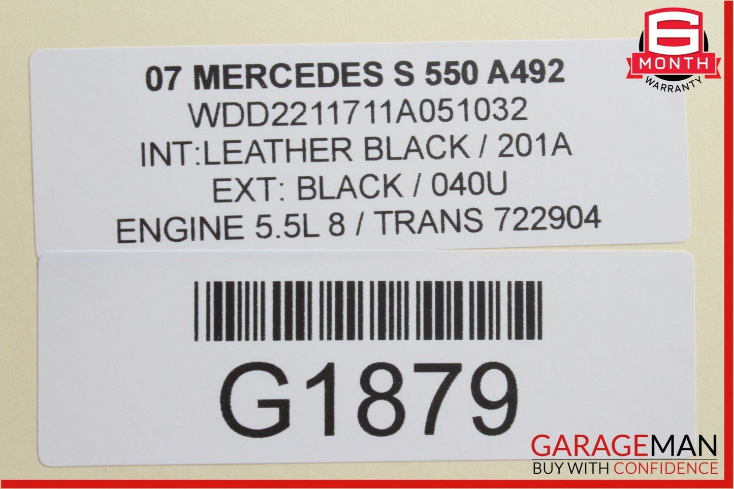 07-09 Mercedes W221 S550 Front Right Lower Bottom Seat Dynamic Bladder Bolster