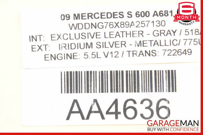 07-09 Mercedes W221 S550 S450 Rear Left Side Interior Door Handle Black OEM