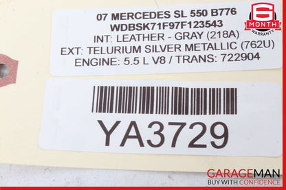 03-08 Mercedes R230 SL550 Rear Right Seat Belt Retractor Speaker Luggage Assy