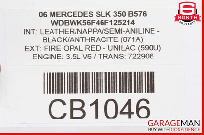 05-11 Mercedes R171 SLK350 Power Brake Booster Master Cylinder Reservoir Assy