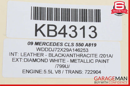 06-11 Mercedes W219 CLS550 CLS500 Rear Left Side Interior Door Panel OEM