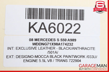 07-09 Mercedes W221 S550 Front Left Side Seatbelt Seat Belt Retractor Black OEM