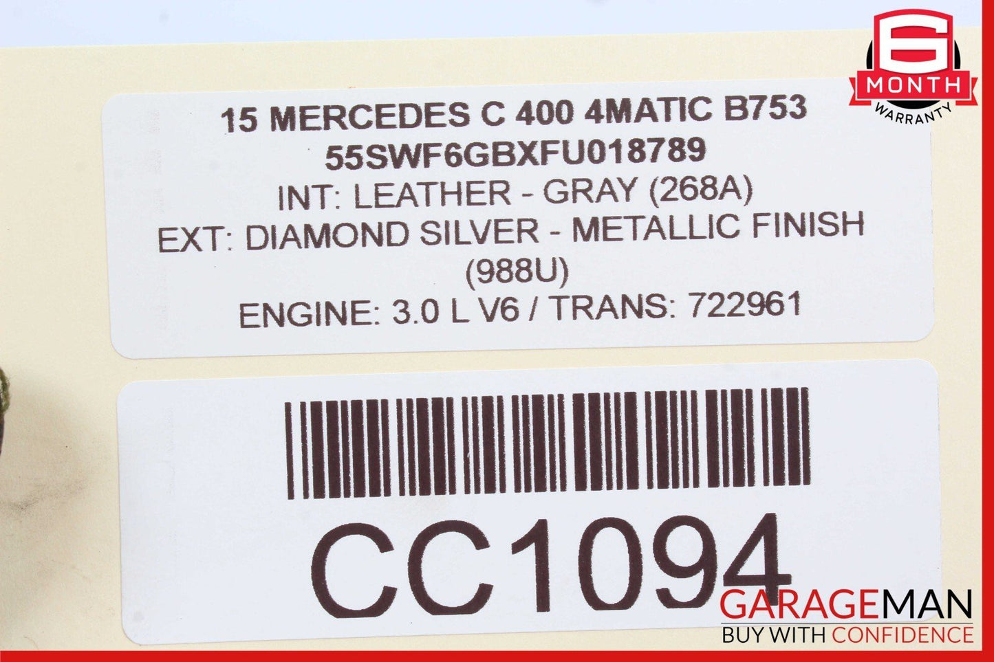 15-16 Mercedes W205 C400 C300 Rear Left Side Axle CV Half Shaft OEM